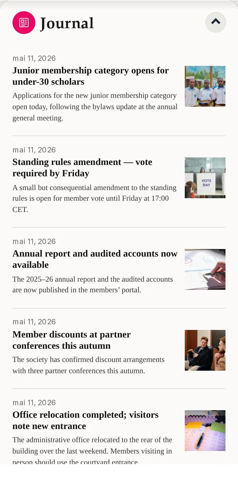 Le portlet Newsletter sur un tableau de bord Kikaron